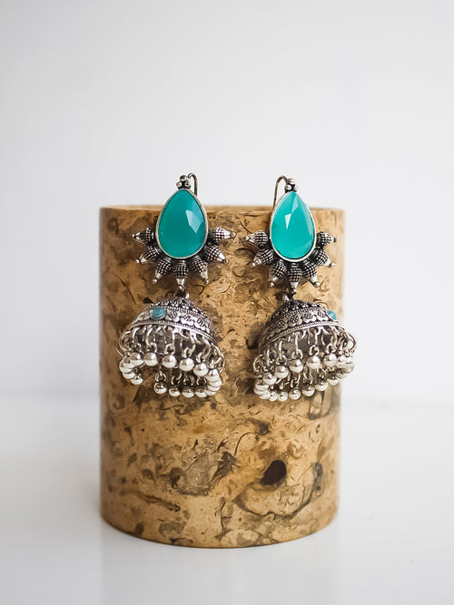 Antique Silver Jhumka