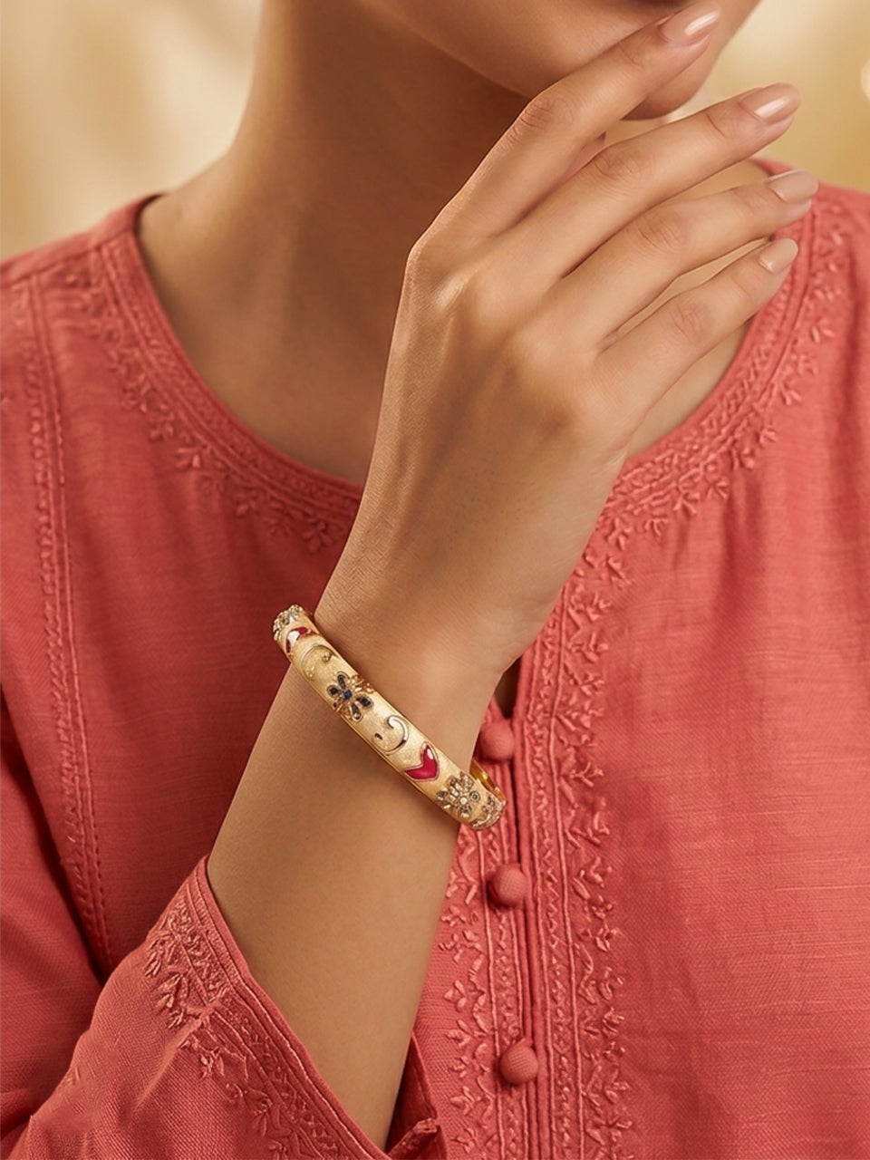 Crimson Hearts Bangle